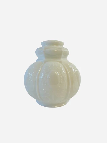 Vtg Milk Glass Embossed White Victorian Globe Light Shade Scroll Pattern Cover