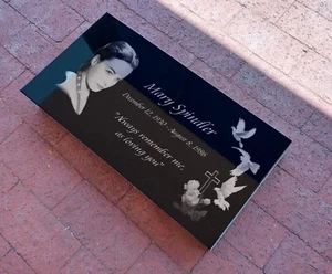 12x24x0,75 Zoll menschlicher Grabstein, Grabstein, Grabmal, Diamant graviert - Bild 1 von 24