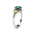 14k Two one Gold 2ct  Natural Emerald Unique Engagement Ring