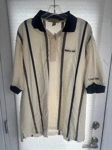 Vintage NEU Cross Creek Large weiß/marine Baumwolle Highland Golf Shirt - Bild 1 von 3