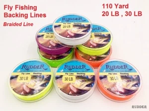 Timón trenzado Línea de respaldo de pesca con mosca Línea líder 20 lb 30 LB 100 M 110 yardas - Imagen 1 de 6