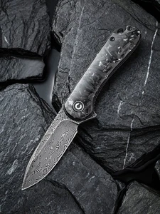 CIVIVI Messer ELEMENTUM C907C-DS2 Folder Damast Shredded Carbon / Silber - Bild 1 von 10