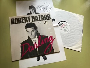 ROBERT HAZARD Darling 1986 NM Private White label LP w/poster cyndi lauper synth - Picture 1 of 4