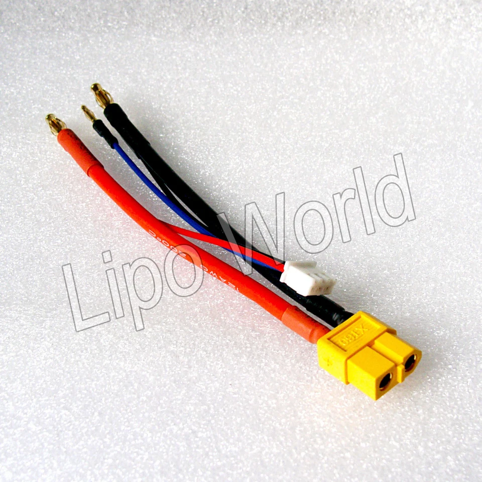 4mm Bananenstecker auf XT60 Buchse Hardcase 2s 12AWG Adapter Lade Kabel Akku