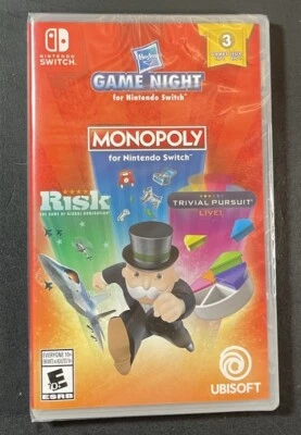 Hasbro Game Night [ Monopoly + Risk + Triial Pursuit ] (Nintendo Switch) NEW - Image 1 of 4