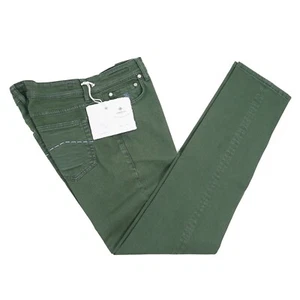 Luigi Borrelli Slim-Fit Green Garment-Washed Stretch Denim Jeans 33x32 NWT - Picture 1 of 9