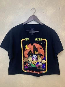 Women’s Large Charlie Brown Diy Crop Top Shirt Peanuts Halloween Women’s L - Picture 1 of 4