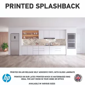 Marmor Küche Splashback selbstklebend bedruckt laminiert Vinyl 3Mtr MS024 - Bild 1 von 1