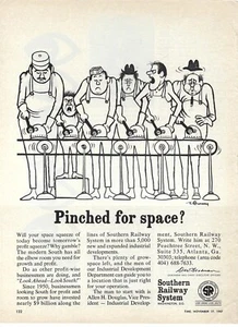 1967 Südbahnsystem für den Weltraum eingeklemmt? Vintage Magazin Druck Anzeige/Poster - Bild 1 von 1