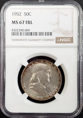 1952 Franklin Half Dollar certified MS 67 FBL by NGC! - Image 1 of 4
