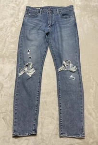 Levis 512 Jeans Men's 30x30 Regular Straight Stretch Distressed Knees Blue Denim - Picture 1 of 10