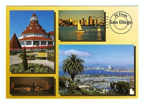 Hi From San Diego California 4 x 6 Vintage Postcard - Picture 1 of 2