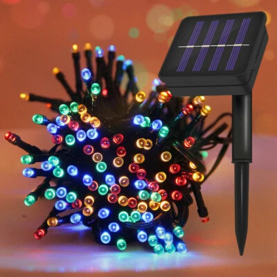 Waterproof String Fairy Lights 50-200 LED Solar Power Garden Outdoor Xmas Tree