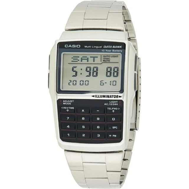 Casio DBC-32D-1AES 37mm Cassa di Acciaio Argenta, CInturino di Acciaio, Orologio da Polso per Uomo
