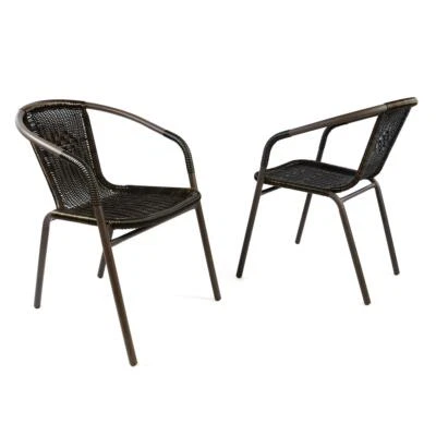 Bistrostuhl Stapelstuhl 2er 4er Set Rattan Farbe und Menge wählbar Gartenstuhl - Bild 1 von 4