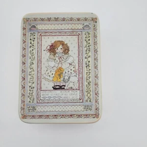 Lindo contenedor de almacenamiento Lucy Rigg caja baratija de hojalata gentileza wison versículo bíblico - Imagen 1 de 10