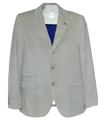 Ben Sherman Men's Gray Beige Corduroy Cotton Blazer Jacket Size L Good Condition - Image 1 of 4