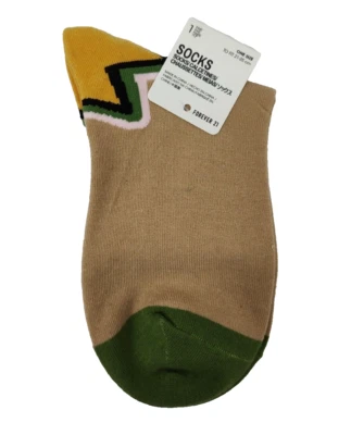 Nuevos Calcetines Forever 21 Talla Única Retro Verde Tostado Rosa Núcleo Accesorios Foto 1 de 4