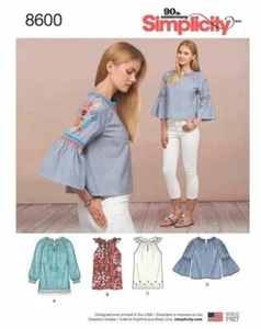 Simplicity Sewing Pattern 8600 Misses Top Blouse Size 14-22 Boho Peasant - Picture 1 of 3