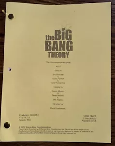 The Big Bang Theory Script 2014 Season 8 Premier Episode Table Draft - Picture 1 of 5