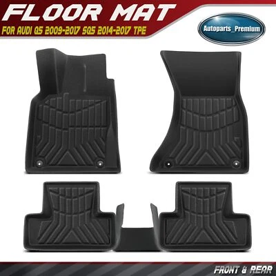 3x Front & Rear Black Floor Mats Liners for Audi Q5 2009-2017 SQ5 2014-2017 TPE - Image 1 of 4