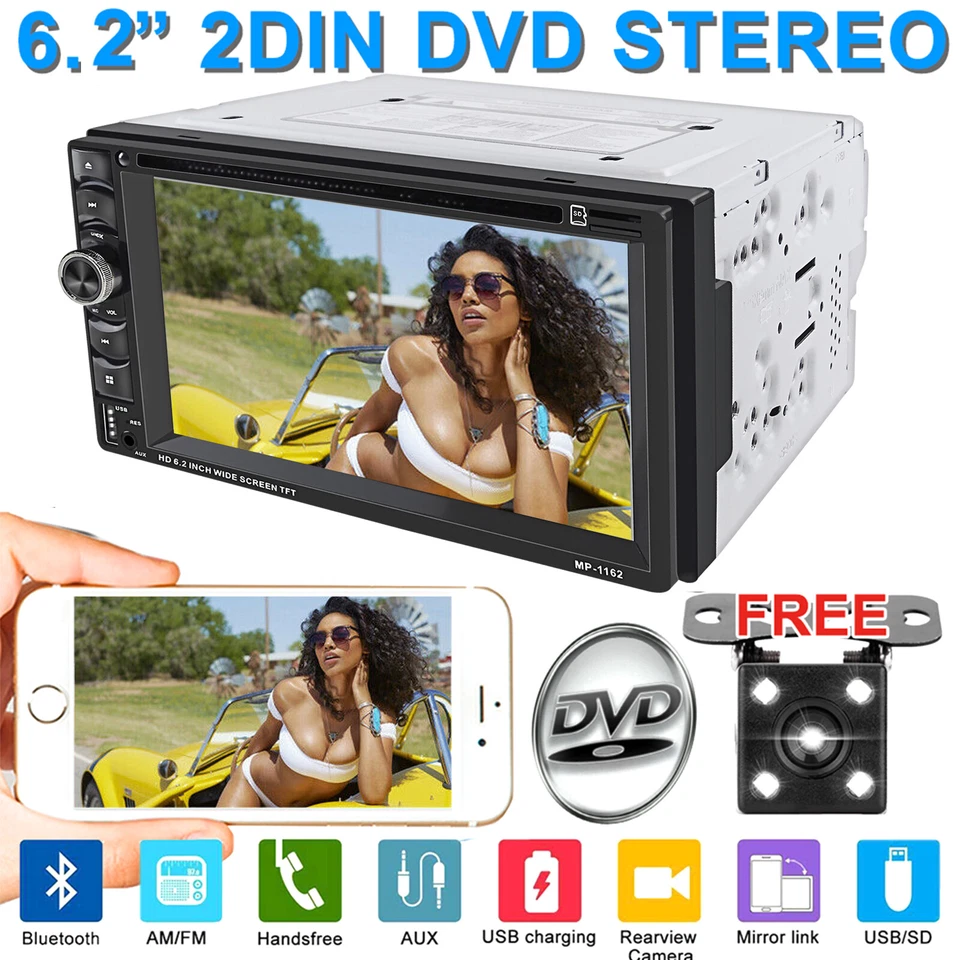 Fit Chevrolet Silverado 1500 2500 3500 Car Stereo 2Din Radio Mirror Link For GPS - Image 1 of 4