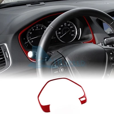 Speedometer Frame Panel Cover Sticker Red Carbon Fiber For Acura ILX 2015-2020 Foto 1 de 4
