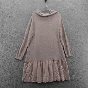Pulloverkleid mit weicher Umrandung Wasserfallausschnitt Large rosa Stufen Langarm Damen - Bild 1 von 12