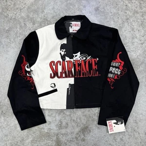 Vintage Scarface Jacket Womens XL JH Design Racing Y2K Deadstock NWT Boxy Aop - Picture 1 of 10