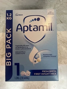 Aptamil 1 First Baby Milk Powder, From Birth, 1.2K (Pack of 3) Total 3.6kg 11/26 - Picture 1 of 2