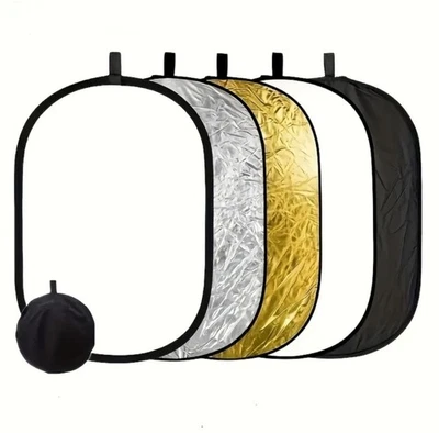 5-in-1 Foldable Photography Reflector – Large Oval Light Diffuser - Image 1 of 4