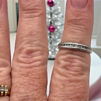 SK9 Allure Gems 925 Sterling Half Eternity Diamond Accent Band Ring, size 7 - Image 1 of 4