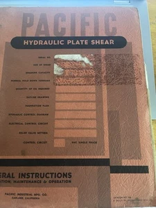 Manuale istruzioni/manutenzione per cesoie idrauliche a piastre Pacific - Foto 1 di 7