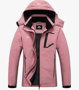 New MOERDENG Women's Waterproof Ski Jacket Warm Winter Snow Coat Pink Size L - Picture 1 of 8