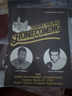Larry Holmes vs Lucien Rodriguez Boxing Program 1983 Commemorative  - Image 1 of 4