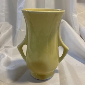 Art Deco MCM Yellow 7.25" Double Handled Vase - Picture 1 of 7