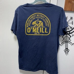 T-shirt uomo O'Neill media blu scuro oro stampa orso California 100% cotone - Foto 1 di 7