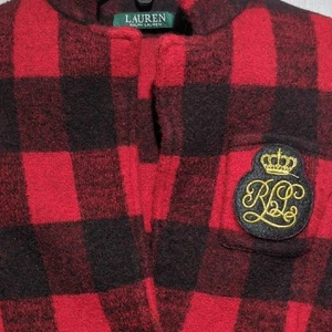 Lauren Ralph Lauren 100% Wool Buffalo Plaid Two Button Kids Blazer Size Medium - Picture 1 of 8