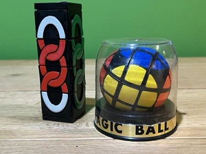 The Magic Ball and Missing Link Puzzle Games - Makers of Rubiks Cube Vtg 1981 - Picture 1 of 3