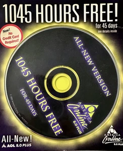 AOL 8.0 Plus Internet Collectible Black Vintage CD-ROM Factory Sealed - Picture 1 of 1