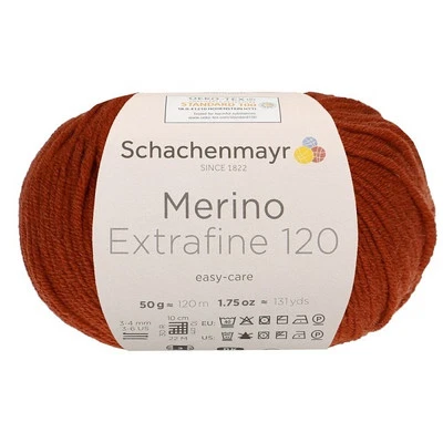 SCHACHENMAYR WOLLE MERINO EXTRAFINE 120 ZIEGEL 50g HANDSTRICKGARN 100g/12,98€ - Bild 1 von 2