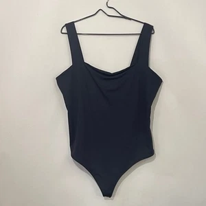 Abercrombie & Fitch Thong Bodysuit Womens XXL Black Square Neck Stretchy Soft - Picture 1 of 7