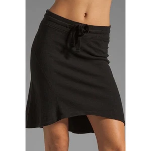 James Perse Seamed Scuffed Skirt High Low Y2K Drawstring Low Waist Terry Knit - Picture 1 of 8