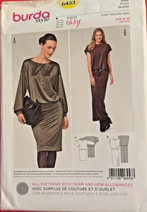 Misses Dress with Blouse & Skirt Look Burda Sewing Pattern 6453 Size 8-20 Uncut - Picture 1 of 6