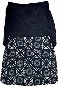 Due (2) gonne donna batik e nere Madewell 100% seta nuove con etichette e senza etichette - taglia large - Foto 1 di 11