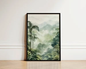 Arte de pared selva tropical estampado verde selva botánico para baño sala decoración - Imagen 1 de 16