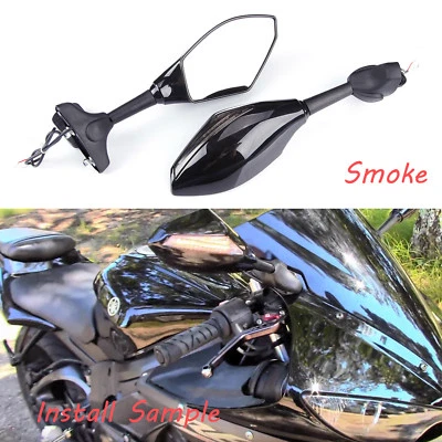 LED TURN SIGNAL MIRRORS For 2001 2002 2003 2004 2005 2006 Yamaha YZF R6 / FZ6R - Image 1 of 4