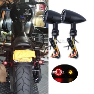 Señales de giro LED de freno de motocicleta para Harley Davidson Sportster XL 1200 883 hierro Foto 1 de 4