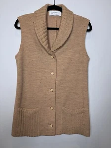 Vintage 1950s Knit Sweater Vest Enamel Buttons By Kimberly Knit Women Medium - Picture 1 of 10