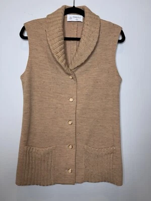 Chaleco Suéter Tejido Vintage Años 50 Esmalte Botones Por Kimberly Tejido Mujeres Mediano Foto 1 de 4